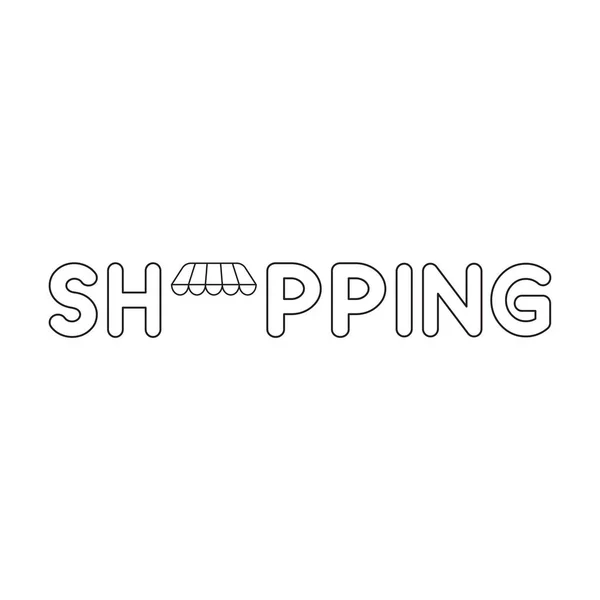 Vector icoon concept van Shopping Word met Shop luifel. — Stockvector