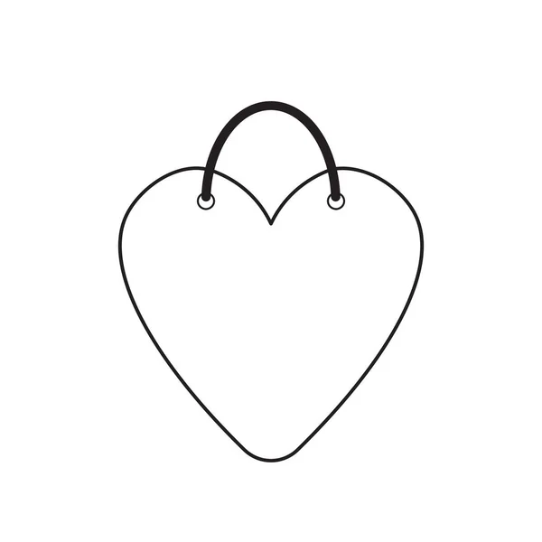 Conceito de ícone vetorial de saco de compras em forma de coração . — Vetor de Stock