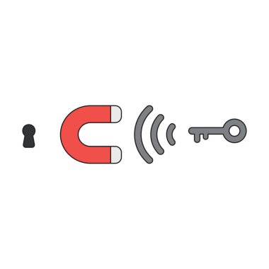 Mıknatısın vektör simgesi kavramı anahtar çekme.