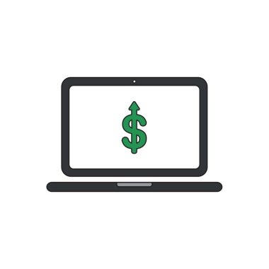 Dolar oku insid yukarı hareket Vektör illüstrasyon simgesi kavramı