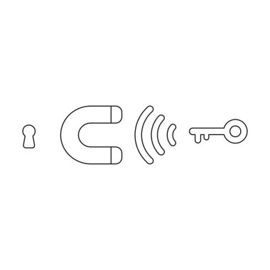 Mıknatısın vektör simgesi kavramı anahtar çekme.