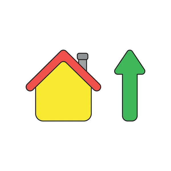 Vektor-Icon-Konzept des Hauses mit Pfeil nach oben. — Stockvektor