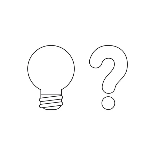 Conceito de ícone vetorial de lâmpada com ponto de interrogação . —  Vetores de Stock