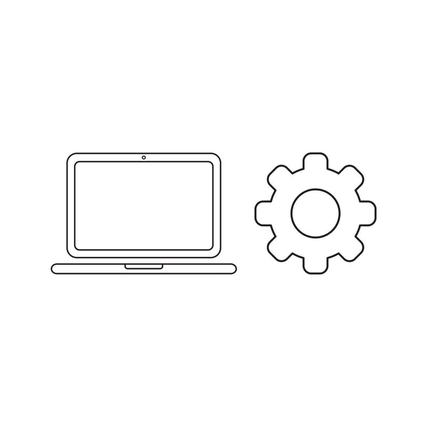 Vektor-Icon-Konzept von Laptop mit Ausrüstung. — Stockvektor