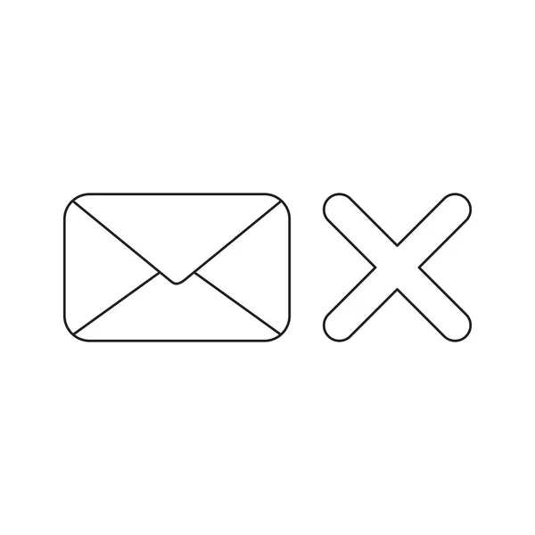 Vektor ikon konceptet med stängt kuvert med x-markering. — Stock vektor