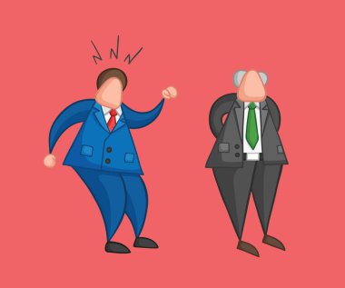 El çizilmiş vektör işadamı işçi patron kızgın