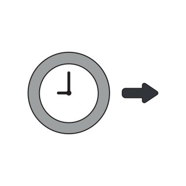 Sağ okile saatvektör simgesi kavramı.