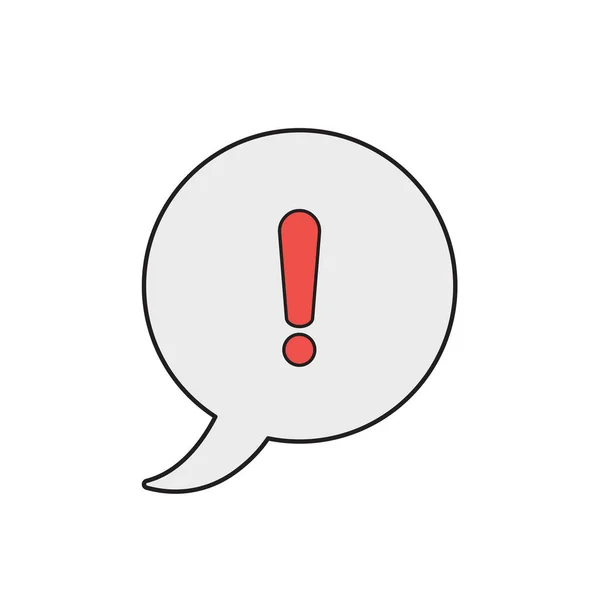 Vector icon concept of speech bubble and exclamation mark. — Stock Vector