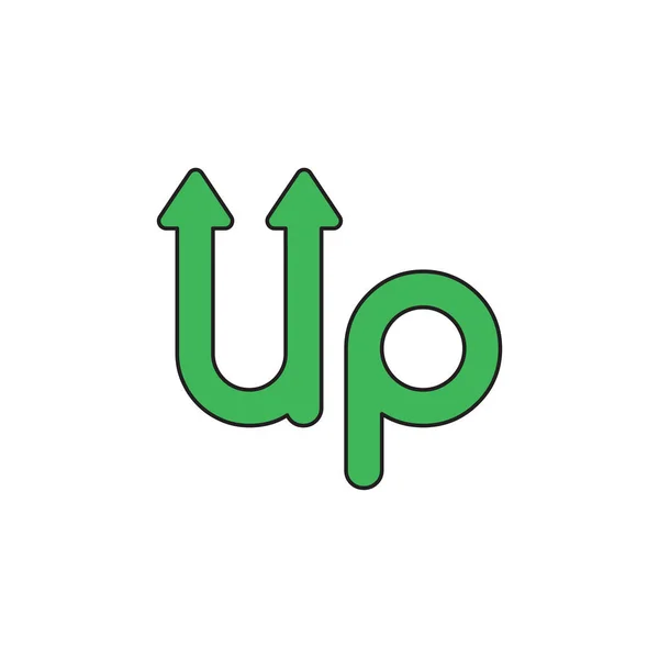Icono vectorial concepto de palabra arriba con flechas arriba . — Vector de stock