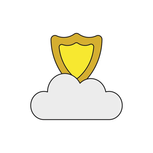 Icono vectorial concepto de escudo en la nube . — Archivo Imágenes Vectoriales