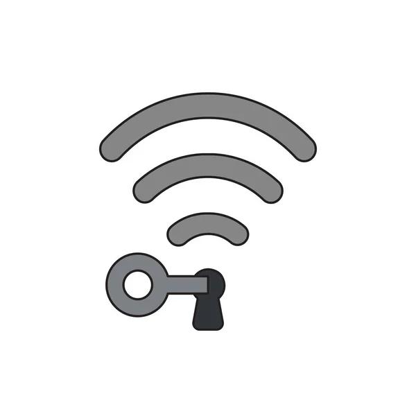 Ikona wektor koncepcja WiFi symbol i klucz w otwór na klucze. — Wektor stockowy