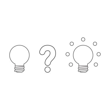 İki ampul arasındaki soru işaretinin vektör simgesi kavramı.