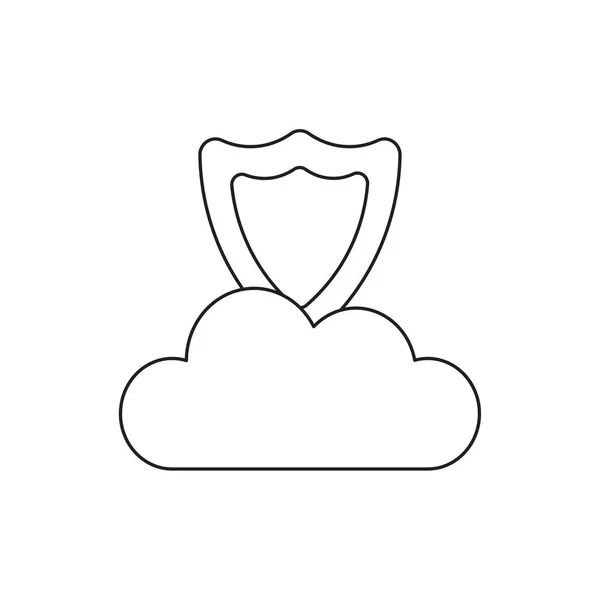 Icono vectorial concepto de escudo en la nube . — Archivo Imágenes Vectoriales