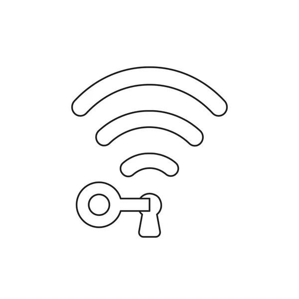 Vector Icon konceptet WiFi-symbol och nyckel till nyckelhålet. — Stock vektor