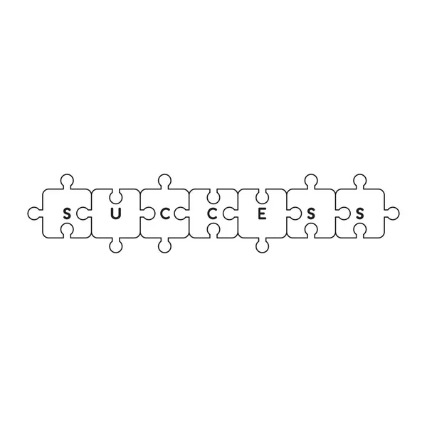 Icône vectorielle concept de succès puzzle pièces connectés . — Image vectorielle
