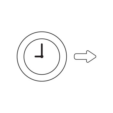 Sağ okile saatvektör simgesi kavramı.