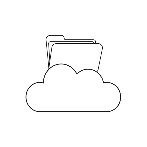 Concepto de icono vectorial de carpeta abierta en la nube . — Archivo Imágenes Vectoriales