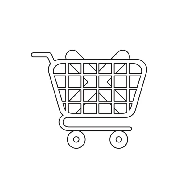 Concepto de icono vectorial de marca x dentro del carrito de compras . — Vector de stock