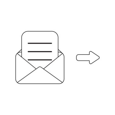 Yazılı kağıtile zarf Vektör simgesi kavramı.