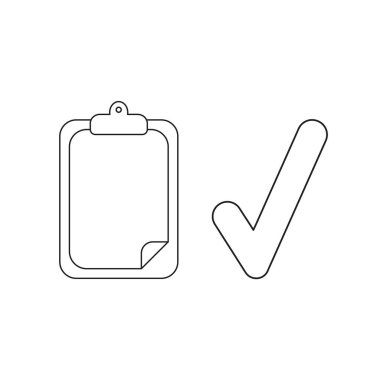 Kağıt ve onay işareti ile pano vektör simgesi kavramı.