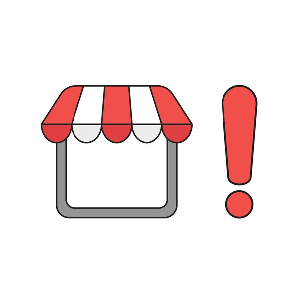 Vektor ikon koncept butik og udråbstegn . – Stock-vektor