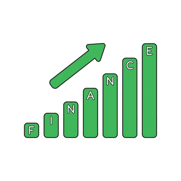 Icono vectorial concepto de ventas de finanzas gráfico de barras hasta . — Vector de stock