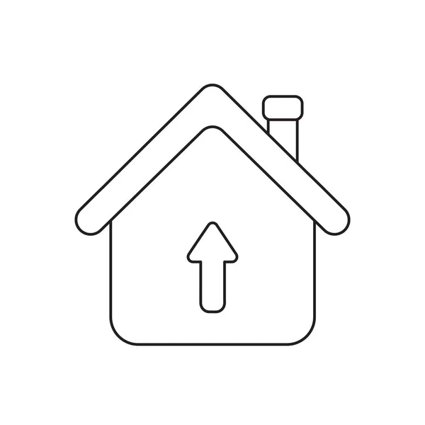 Conceito de ícone vetorial de casa com seta para cima . — Vetor de Stock