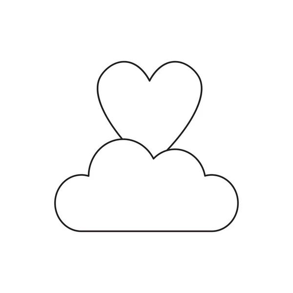 Conceito de ícone vetorial de coração na nuvem . — Vetor de Stock