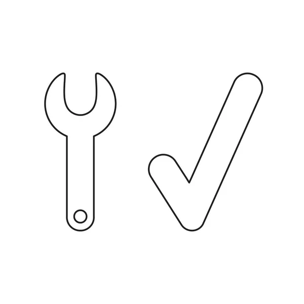 Koncepce vektorové ikony klíče a zaškrtnutí. — Stockový vektor