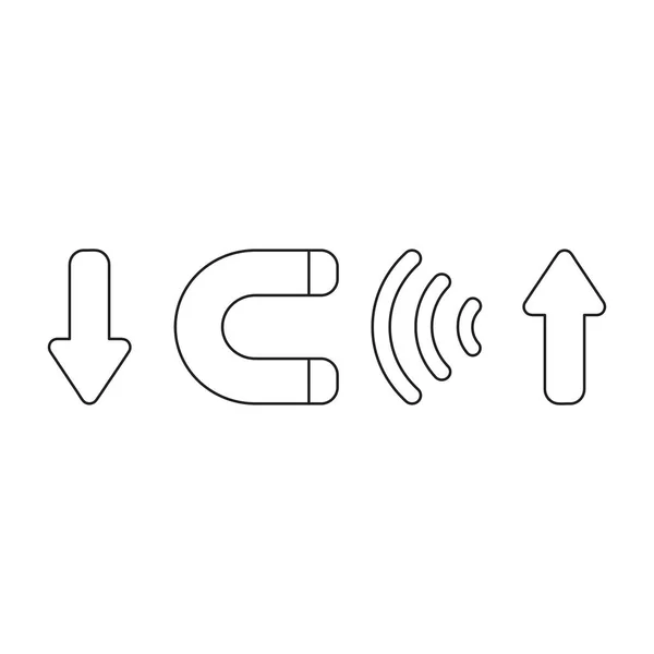 Vektor ikon begreppet magnet locka pil upp till ner. — Stock vektor