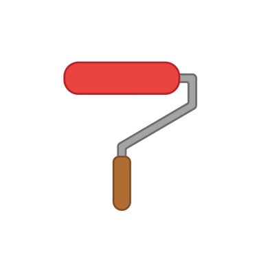 Rulo boya fırçasının vektör simgesi. 