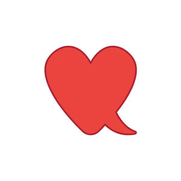 Vektor ikon begreppet hjärtformad pratbubbla. — Stock vektor