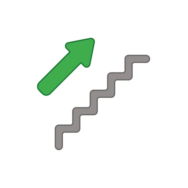 Vektor-Icon-Konzept von Treppen mit Pfeil nach oben. — Stockvektor