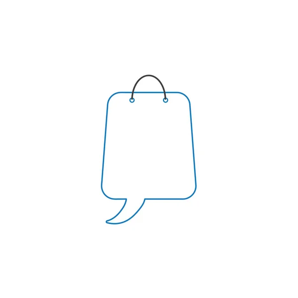 Vektor-Icon-Konzept der Einkaufstasche mit Sprechblase. — Stockvektor