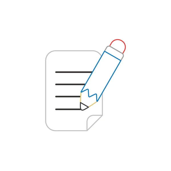 Vektor-Icon-Konzept des Bleistiftschreibens auf Papier. — Stockvektor