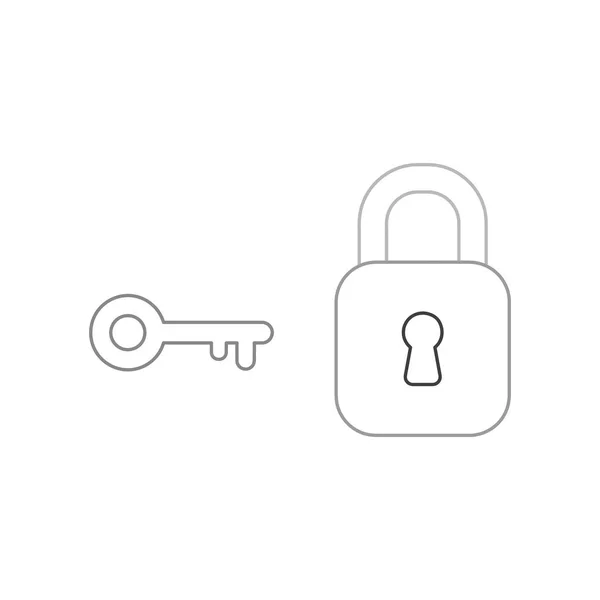 Concepto de icono vectorial de candado cerrado con llave . — Vector de stock