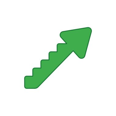 Ok merdivenlerinin vektör simgesi kavramı yukarı doğru hareket ediyor.