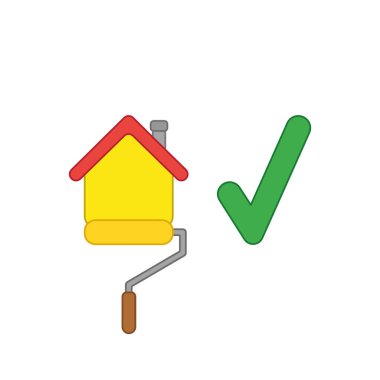 Vektör simgesi kavramı rulo boya fırça boyama evi ile ch