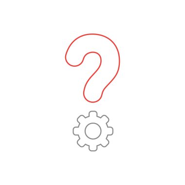 Dişli ile soru işareti vektör simgesi kavramı.