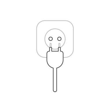 Kablo ve priz ile fişin vektör simgesi kavramı.