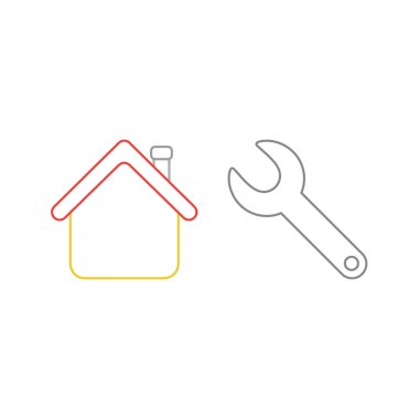 Spanner ile ev vektör simgesi kavramı.