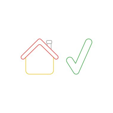 Onay işareti ile evin vektör simgesi kavramı.