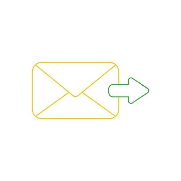 Vector icoon concept van Stuur bericht of e-mail met envelop en een — Stockvector