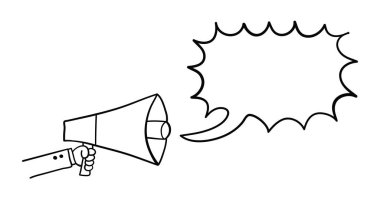 Vector el-işadamı bir Illustration megapho tutuyor