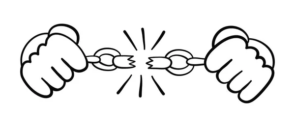 Векторная иллюстрация нарушающих цепи заключенных вручную . — стоковый вектор