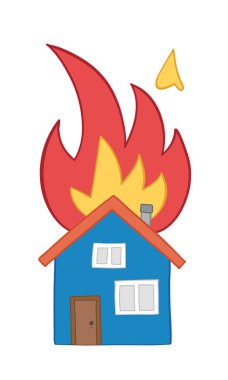 Vektör el-çizilmiş ev ateşi, Müstakil Ev Illustration 