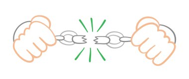 Esir kırma zincirleri vektör el çizilmiş Illustration.