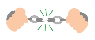 Esir kırma zincirleri vektör el çizilmiş Illustration.