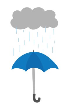 Vector el-çizilen Illustration yağmur ve açıldı