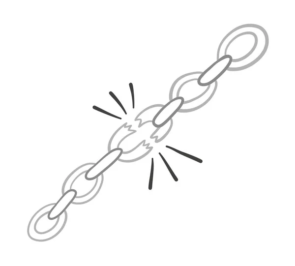 Vector ilustración dibujada a mano de las cadenas se rompen . — Vector de stock